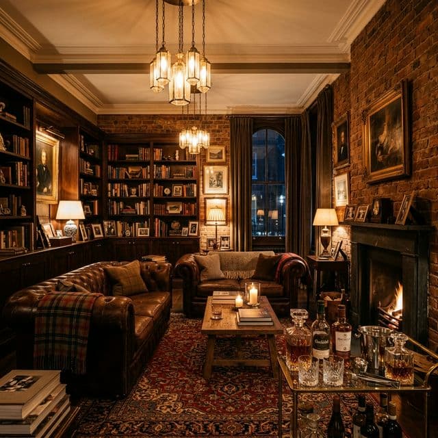 An intimate lounge space curated for private gatherings and conversation